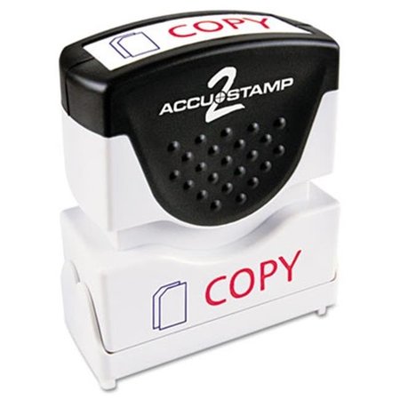 CONSOLIDATED STAMP MFG Consolidated Stamp 035532 Accustamp2 Shutter Stamp with Anti Bacteria; Red-Blue; COPY; 1.63 x .5 35532